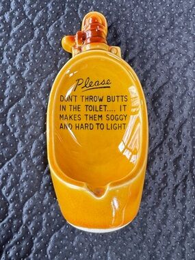 Vintage Japan Toilet Bowl Wall Hanging Collectible Ashtray - Funny / Hilarious